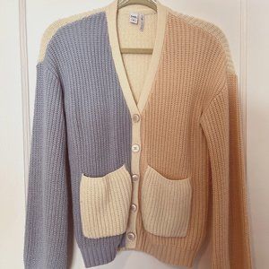 twik, Tri-Color Pastel Knit Sweater, Blue/Pink/Cream, x-Small/TP